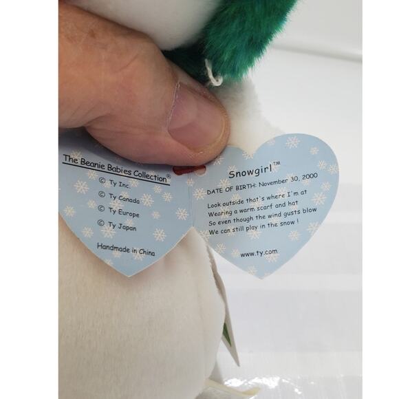 TY Beanie Babies "Snow Girl" 2000 & "Kringle"2004 Christmas Holiday Set of 2 - Picture 7 of 10